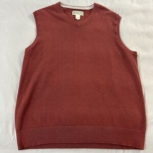 Duluth Trading Co. Sweater Vest Mens Large Sleeveless Pullover Burgundy Red